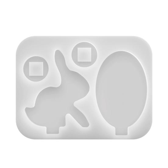 

Силіконова форма для великоднього кролика та яєць Гнучка багаторазова форма для свічок для DIY свічок Смола Гіпс Вироби Мило