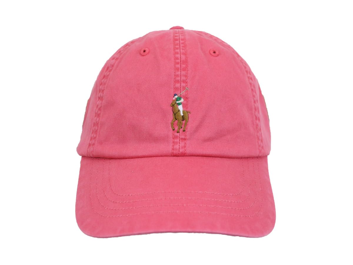 

(Поло Ральф Лорен) Мужская и женская однотонная многоцветная кепка с вышивкой пони Signature Pony Hat 01080272 NANTKT RED [Б/У]