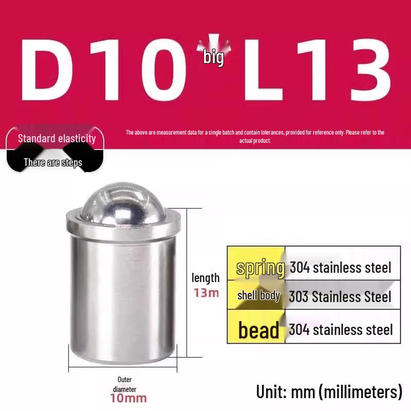 304 Stainless Steel Spring-Loaded Ball Plunger with Limit Screw