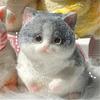 Cute Stress Relief Toy With Flocking Surface Cat Pinching Toy  for Adults Kids