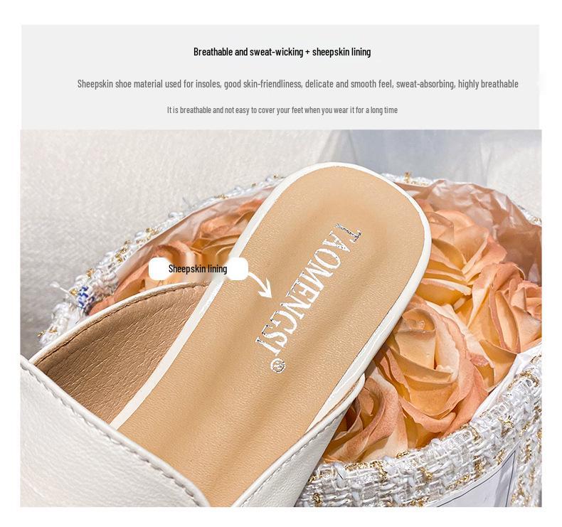Mules da Donna in Vera Pelle con Fibbia, Punta Semiaperta, Dettagli Curati, Acquisto Obbligatorio per l'Uso Esterno