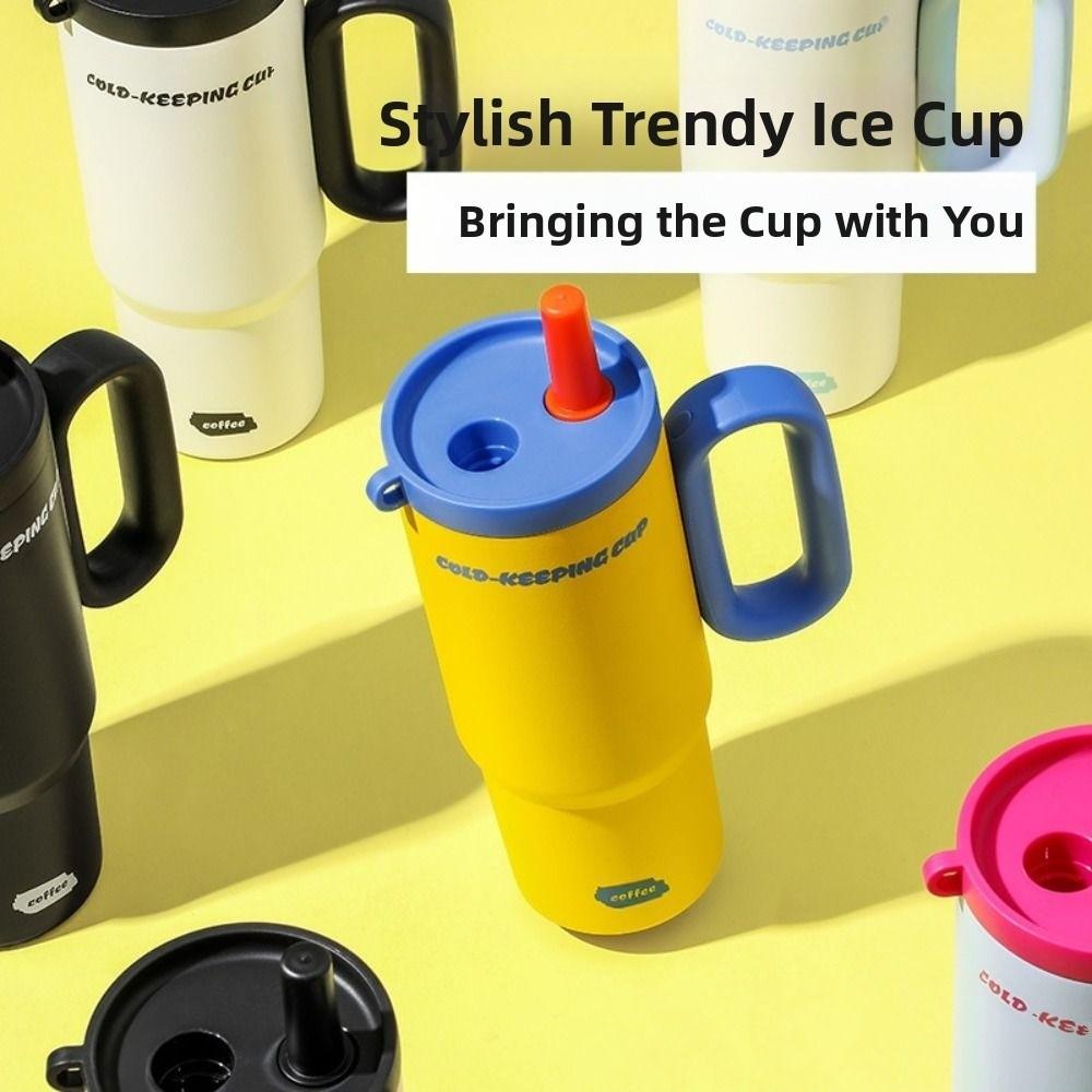 720ml Thermal Water Bottle Leak Proof Drinking Straw Cup Milk Tea Cup Outdoor Insulated Mug  Sports