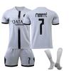 Kid Unisex Adult Football Jersey Mbappe Number 7 Sport Uniforms Set Boys Girls