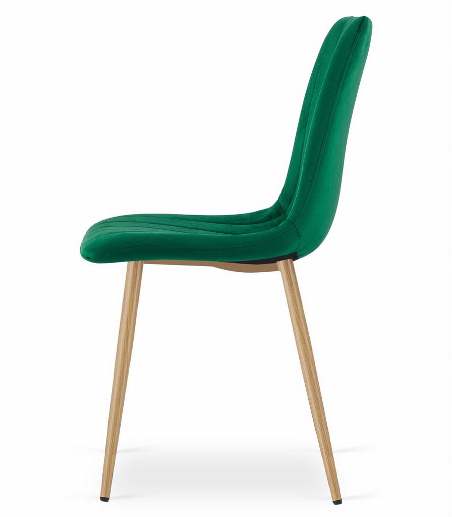 Lava Chair - Dark Green Velvet / Wood Color Legs X 1
