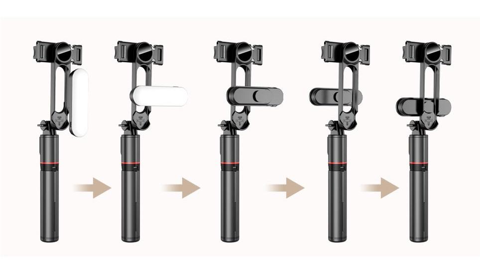 Selfie Stick Tripod Holder Lamp Selfie Stick 360 Usb + Phone Remote Control