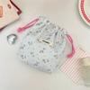 Women  Tote Rope String Makeup Bags Organizer Cute Flower Small Lipstick Cosmetic Coin Purse Key Drawstring Storage Bag