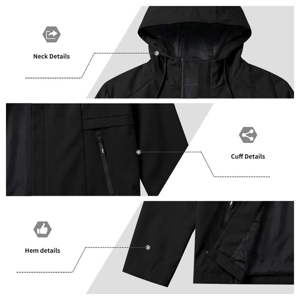 Men's Hooded Windbreaker Slim Fit Color for Spring and Fall