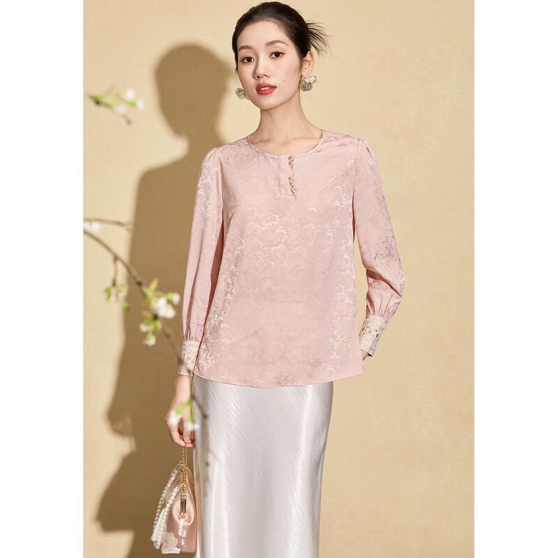 Kebell New Chinese Style Jacquard Long-Sleeve Shirt