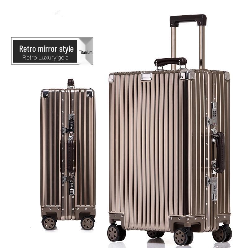 20-Inch Aluminum-Magnesium Alloy Carry-On Suitcase with Password Lock and Metal Frame