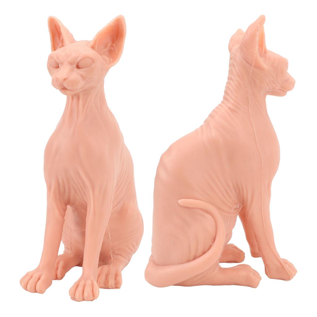 Hairless Cat Model Silicone Cat Model Soft Odourless Ornaments Decoration Simulated Sphynx Cat