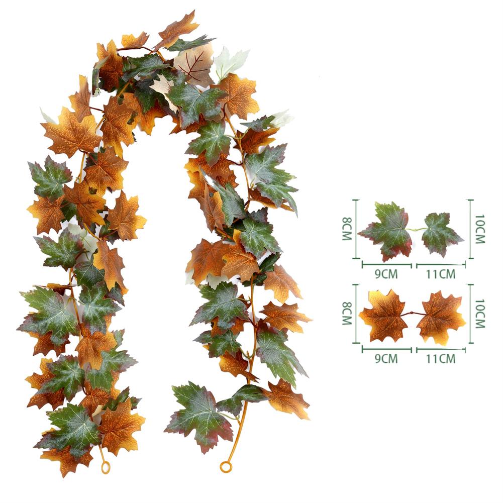 Artificial Fall Maple Leaf Garland Fake Plants Hanging Vines For Home Fireplace Party Garden Halloween Wedding Decor