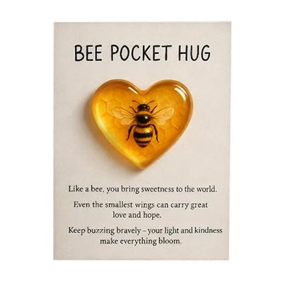 Kolibri Taschen-Umarmungs-Token Herzförmiges Trostgeschenk für Verlust & Fernbeziehung Mitgefühl Andenken mit Karte Tragbare Emotionale Unterstützung