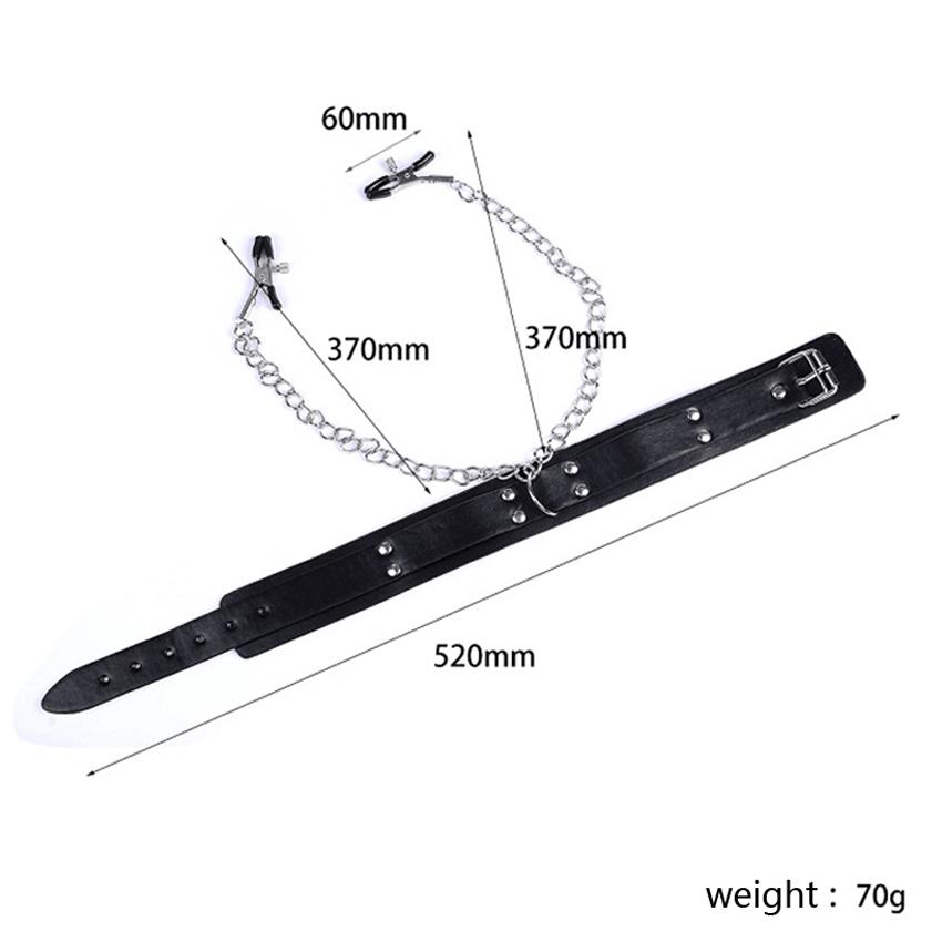 Leather Collar Nipple Clip For Women Alternative Fetish Play Toys Adjustable Bondage Accessories Sensual Stimulation Adult Products