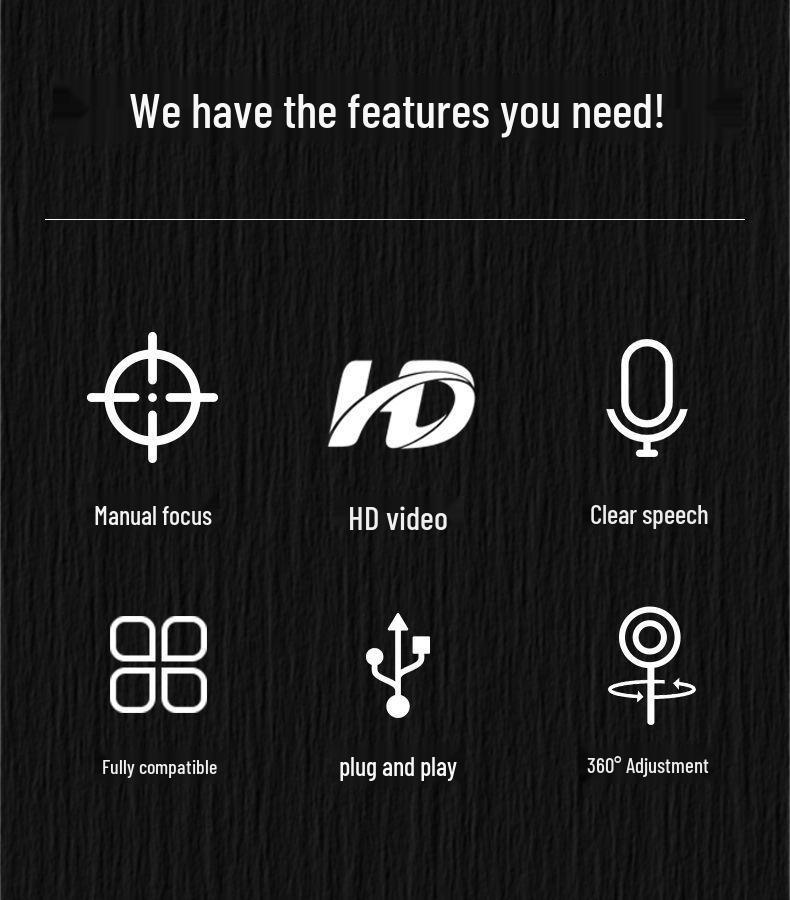 Driver-Free 2K HD USB Video Conferencing Camera with Desktop Mic