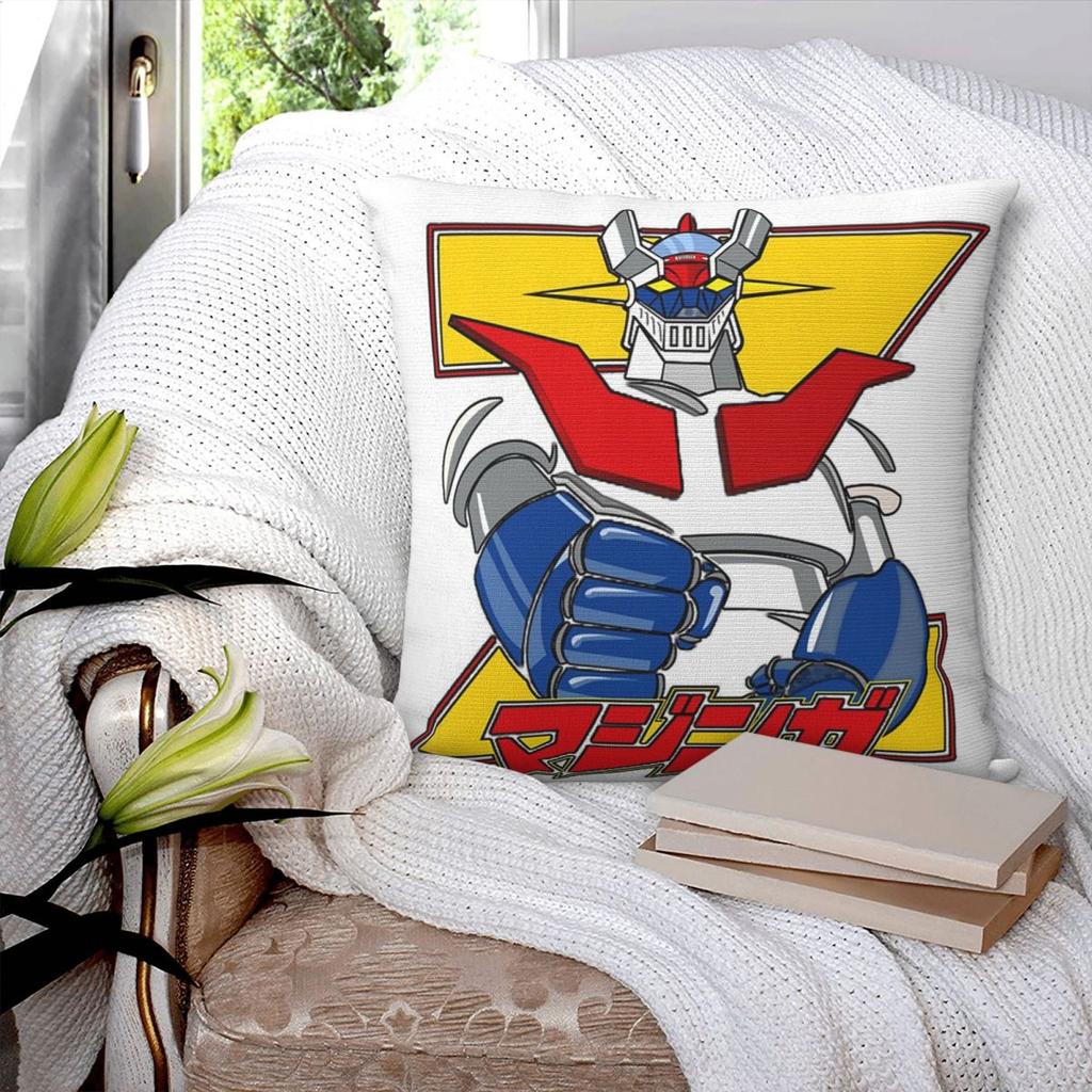 Mazinger Z Square Pillowcase Pillow Cover Polyester Cushion Zip Decorative Comfort Throw Pillow for Home Car