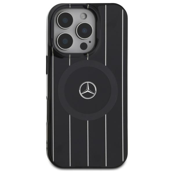 Mercedes Mehmp16L23Hrsk Iphone 16 Pro 6.3 Czarny/Black Hardcase Mb Double Layer Crossed Lines Magsafe