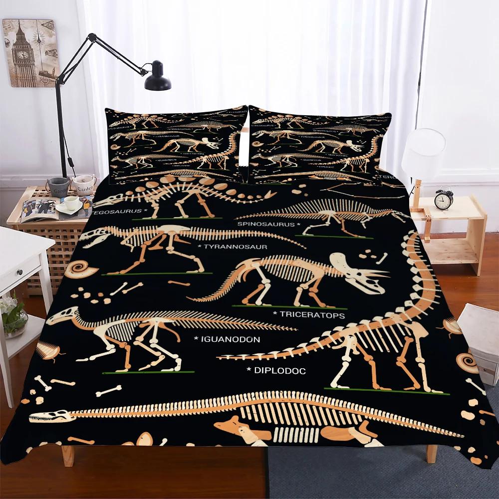 

Jurassic Period Dinosaur Bedding Set, Print Cartoon Animals Birthday Gift For Boys 135X200 Cm Duvet Cover With Pillowcase 2/3Pcs EU single(135x200cm)