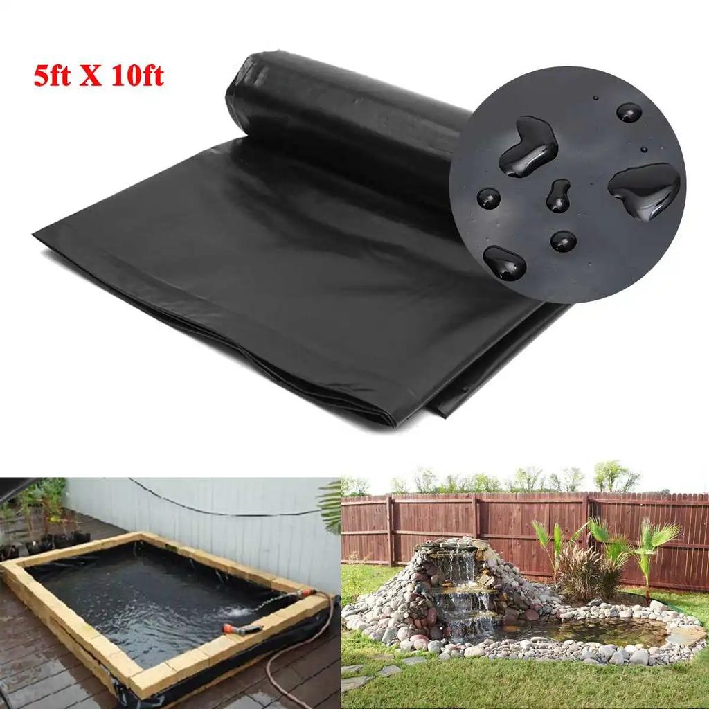 5x10ft PVC Membrane Reinforced Landscaping HDPE Pool Fish Pond Liners Outdoor Fish Pond Liner Waterproof Cloth Gardens Pools