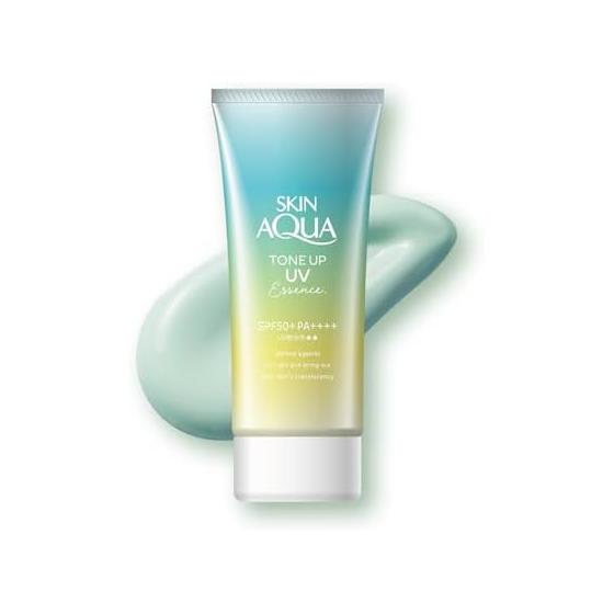 SKIN AQUA Tone Up UV Essence Mint Green 80g (Improved Transparency Color Control UV Sunscreen SPF50+ PA++++ Makeup Base)