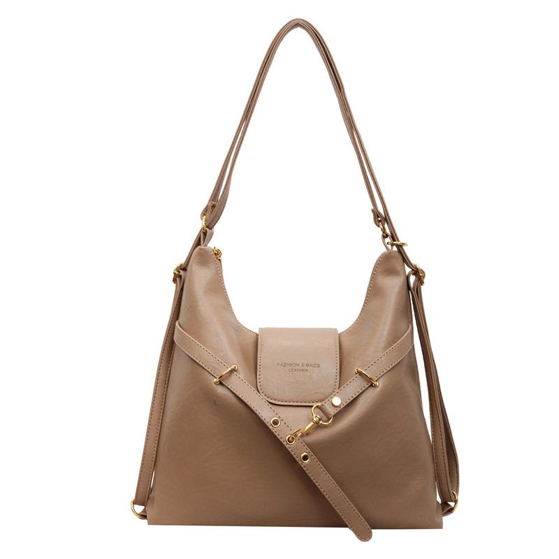 

Belt Buckle Commuter Shoulder Bag Vintage Large Capacity Tote Bag Multifunctional Crossbody Bag хакі