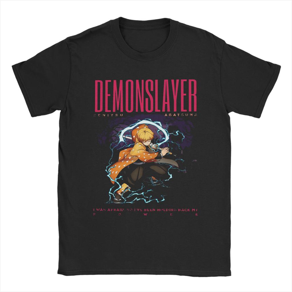 Zenitsu Agatsuma Demon Slayer T-Shirts für Herren Damen 100% Baumwolle Fantastische T-Shirts O-Ausschnitt T-Shirt Kurzarm Tops Geschenkidee