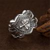 Vintage Cross Knight Shield Adjustable Women Ring Fashion Jewelry Creative Opening Design