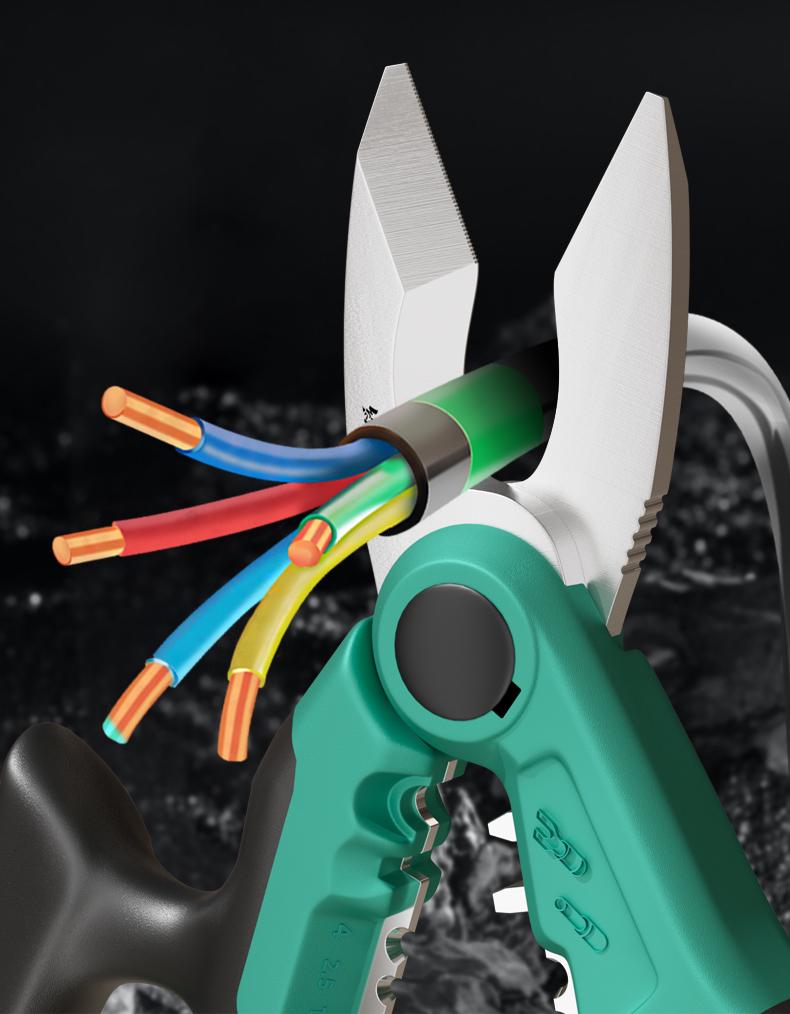 Майстерний інструмент електрика для зачистки дротів та обтискання - Інструмент для зачистки, різання та ножиці для кабелів