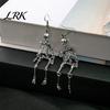 Cool Punk Earrings 1 Pair Halloween Earrings, Spooky Gothic Skeleton Dangle Edgy Fashion Jewelry Drop Skull Articulated for Women Cosplay Theme