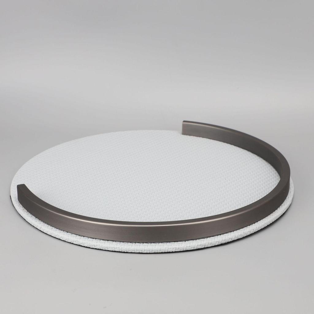European Metal & Leather Storage Tray for Home Decor