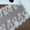 3m X 30.5cm White French Chantilly Lace, Non-stretch Eyelash Lace Fabric for Sewing, Bra, Underwear, Lingerie, Dress, Garment, Crafting