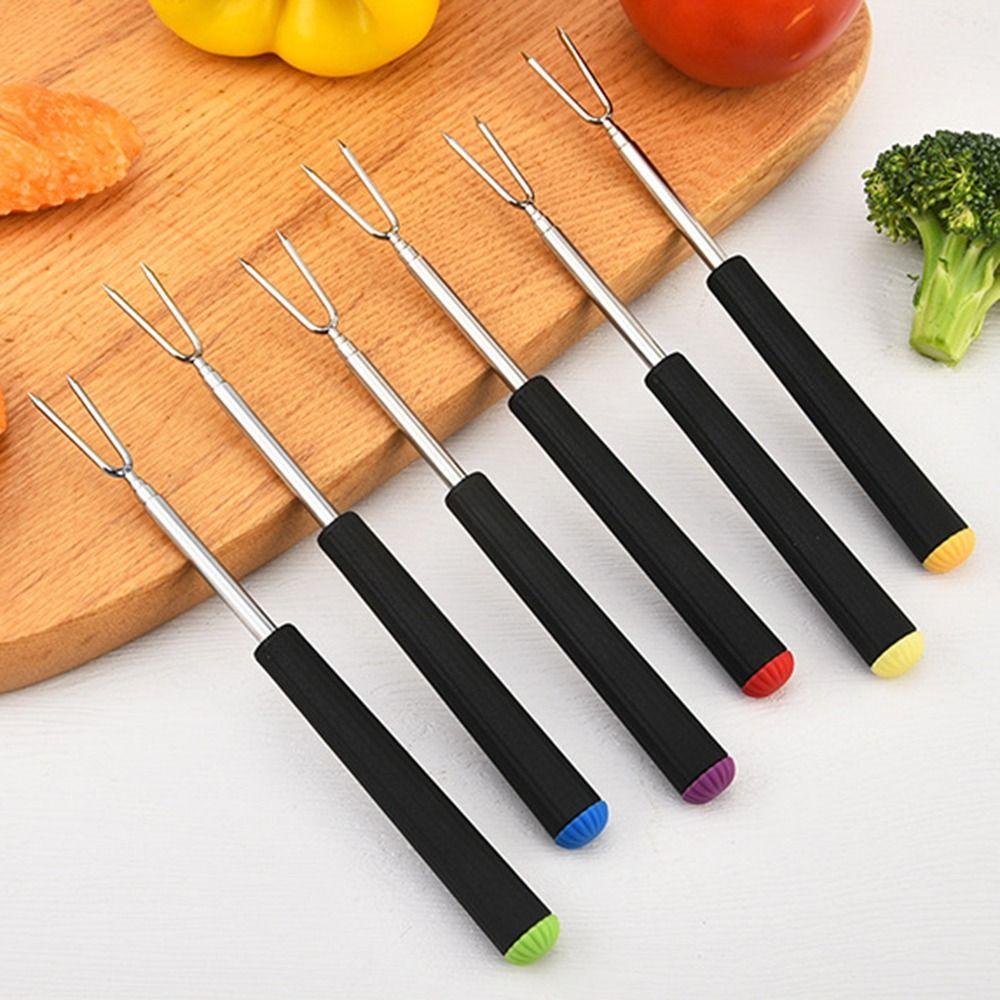 6 Piezas de Tenedores Telescópicos de Acero Inoxidable para Fondue Palillos para Chocolate Frutas Tenedor para Barbacoa Barbacoa