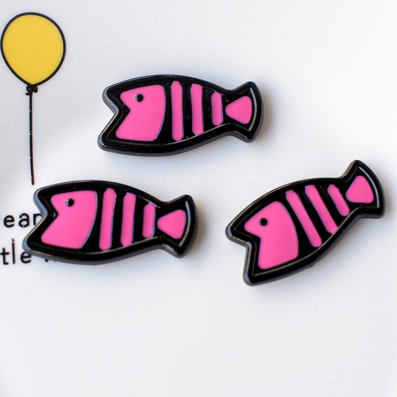 10Pcs New Cute Cartoon Little Fish, Cat Series Flat Back Ornament Jewelry Bows Accessories