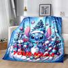 Custom 1pc Christmas Stitch Celebration Blanket, Soft And Comfortable Blanket, Casual Warm, Camping Travel Blanket, Birthday Gift Q910283