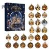 Christmas Advent Calendar Calendar, Acrylic 2D Flat Crystal Ball Pendants with Lanyard, Surprise Gifts 24 Day Tree Hanging Ornament for Home