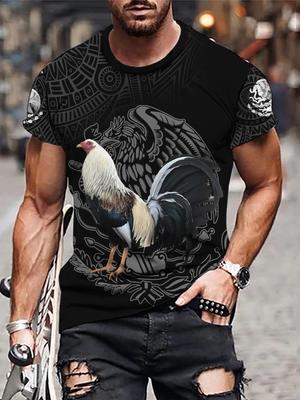 Men's 3D Trendy Letter Summer Short Sleeved Simple Round Neck T-shirt Street Style Shirt