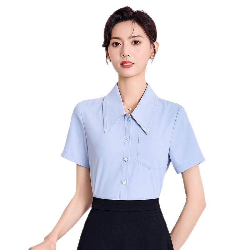 Women's Short Sleeve White Shirt for Professional or Formal Wear