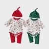 2025 European & American Baby Christmas Long-Sleeve 3-Piece Romper Set