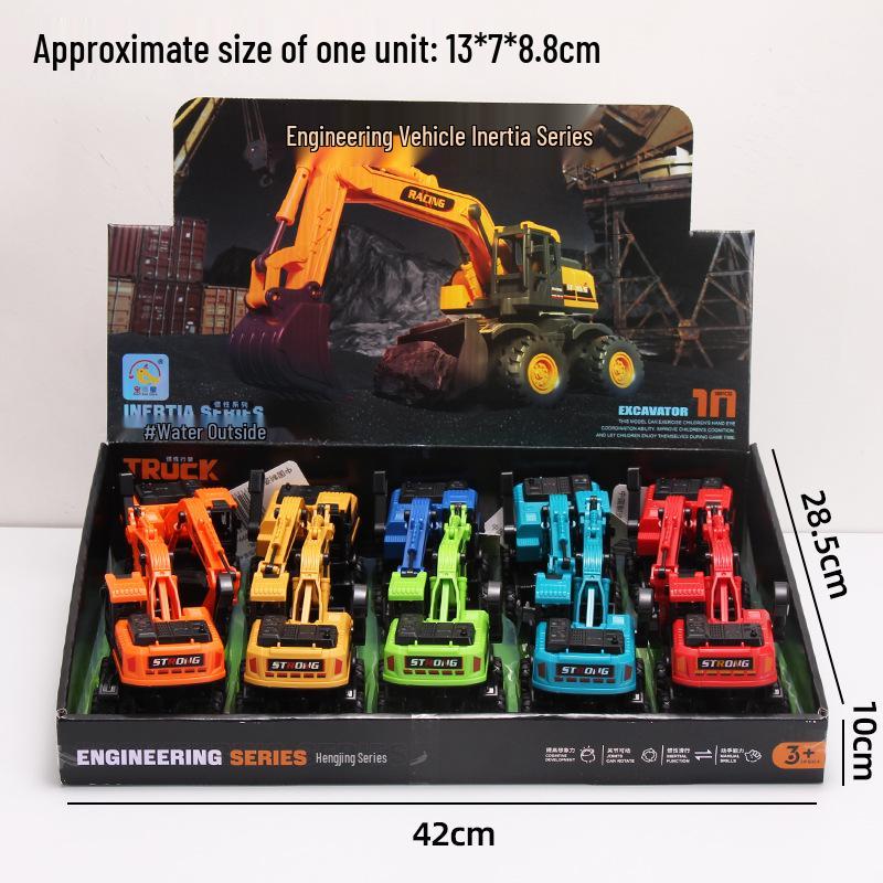 Children s Plastic Excavator Toy - Inertia Crane & Digger Model