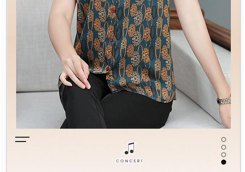 Grandma's Mulberry Silk Short-Sleeve Summer Top for Middle-Aged and Elderly Women