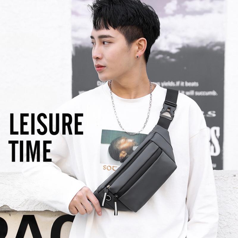 Foreign Trade Waist Bag, Men's Style, Chest Bag, Casual Diagonal Cross Bag, Outdoor Sports Bag, Ins, with The Option To Print Your Own Logo