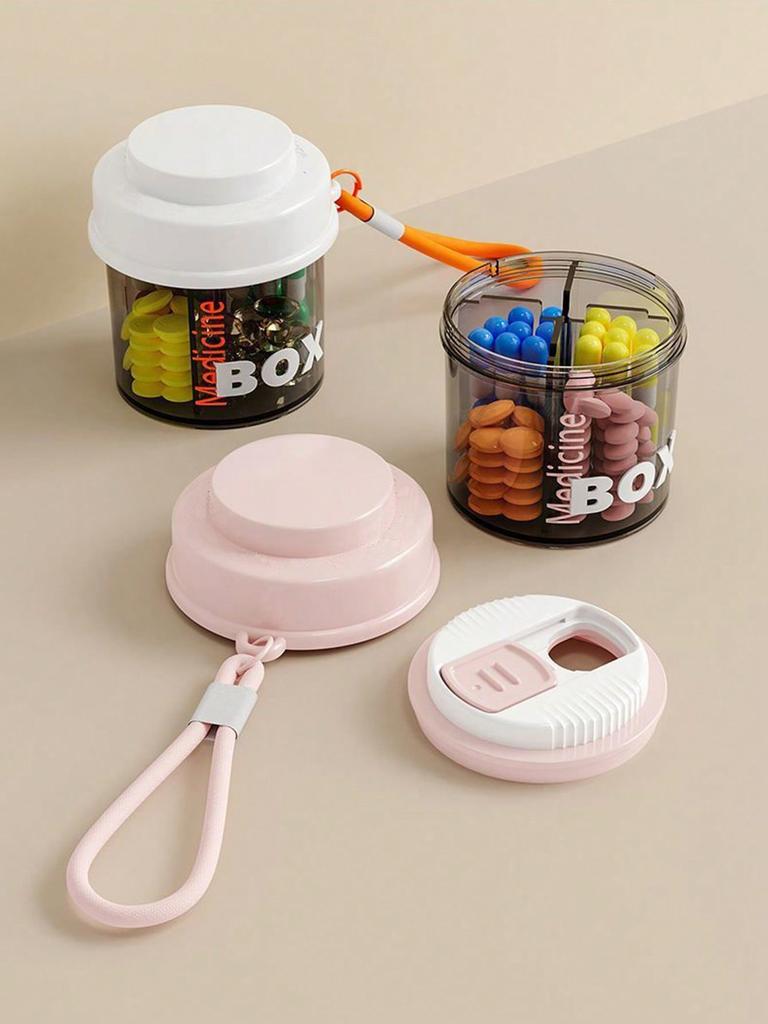 1pc Portable Sealed Pill Organizer Box,Partition medicine box for travel, mini multifunctional packaging medicine box storage