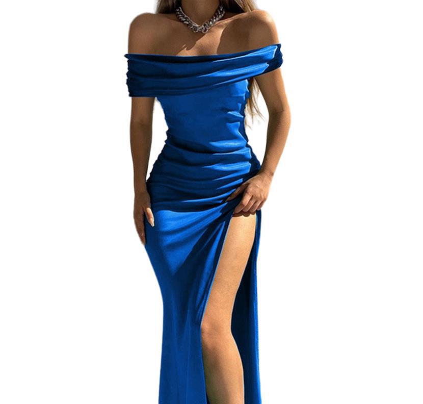 2022 Europäisches & Amerikanisches Society-Glitzer-Abendkleid mit Ein-Schulter-Träger und Sexy Schlitz