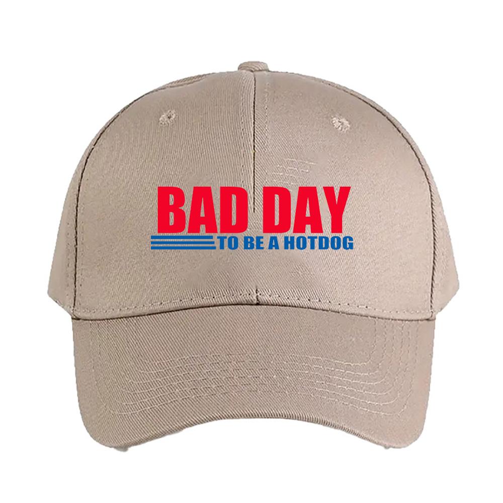 Bad Day to be a Hot Dog Cap Summer Woman Man Baseball Cap Adjustable with Curved Brim Duckbill Cap Protection Sun Hats Adjustable