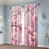 2pcs   Curtains&Drapes Cherry Blossom Spring Scenery Versatile 100% Polyester (without Rod) Versatile All for Living Room