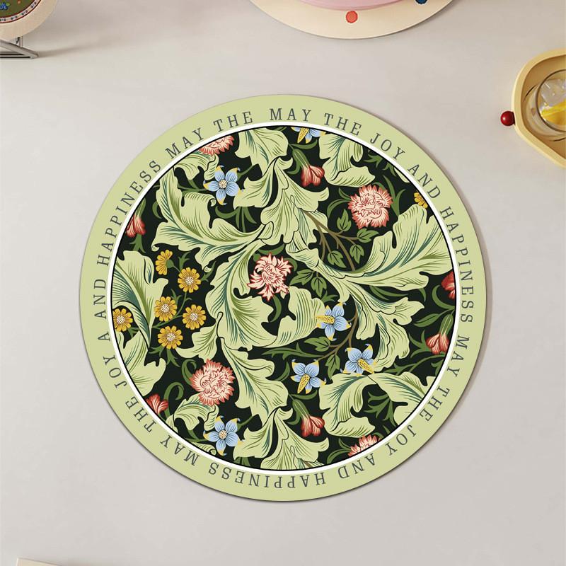 Rubber Flower Pattern Coasters With Antislip Water Absorption For Home Use