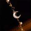 Fancy Moon Pearl Bracelet For Women Fashion Crescent Moon Chain Necklaces Japan Korea Unique Popular Design Jewelry Party Gift