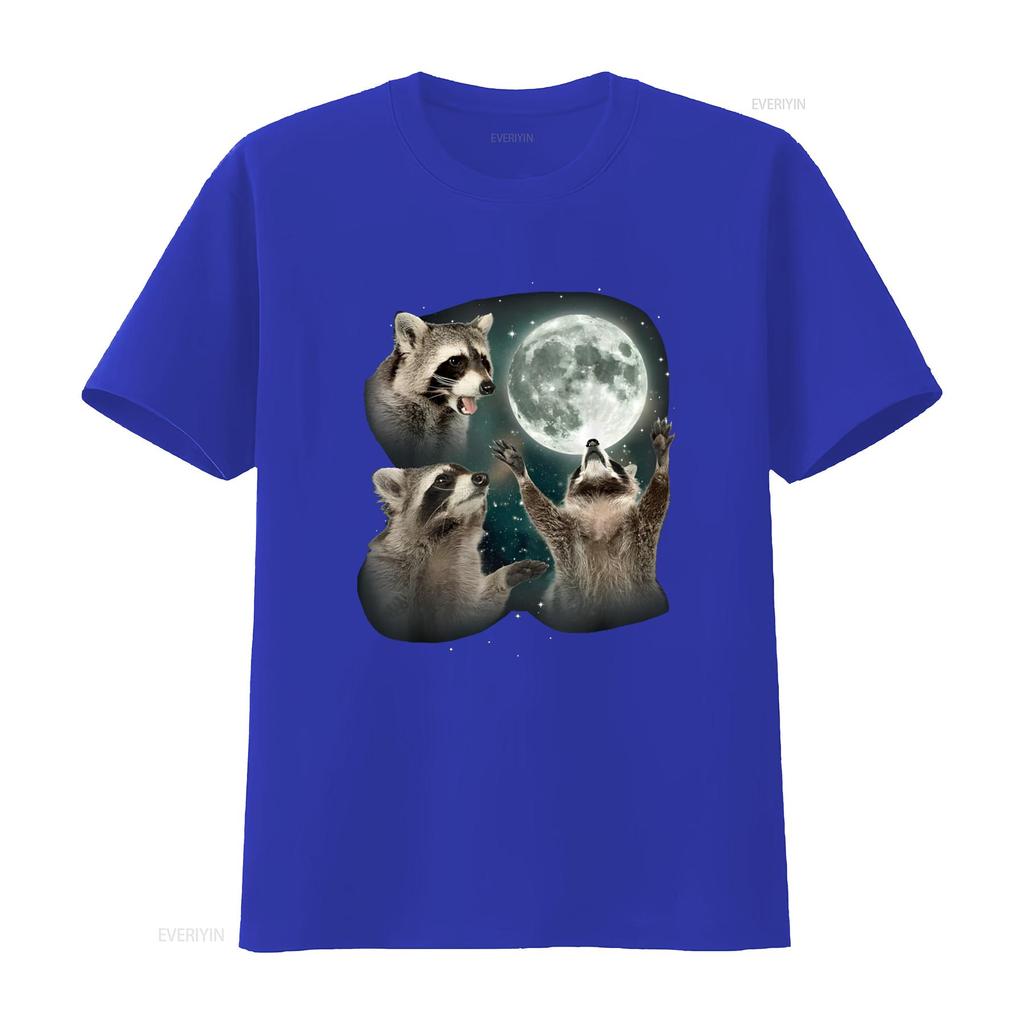 Raccoon T Shirt 3 Racoons Howling At Moon Funny Weird Cursed vintage Washed Slightly Comfortable Stretched
