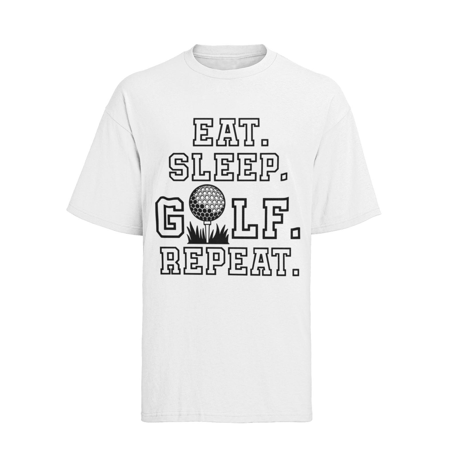 Eat Sleep Golf Repeat Saying Us Open PGA Mens Organic Cotton T-Shirt Mens Womens Tees Top S-XXXL XL