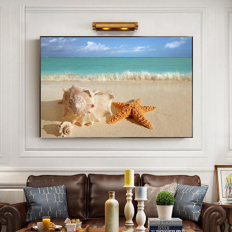 Starfish And The Beach Canvas Painting Bedroom Decor Modern Wall Art Living Room No Frame Picture Home Decor