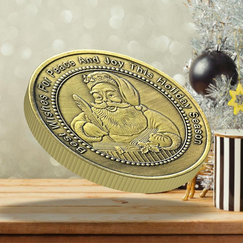 Christmas Day Bronze Coins, Creative Children's Toys, Gift Distribution, Metal Small Gifts, Commemorative Medals, Play with